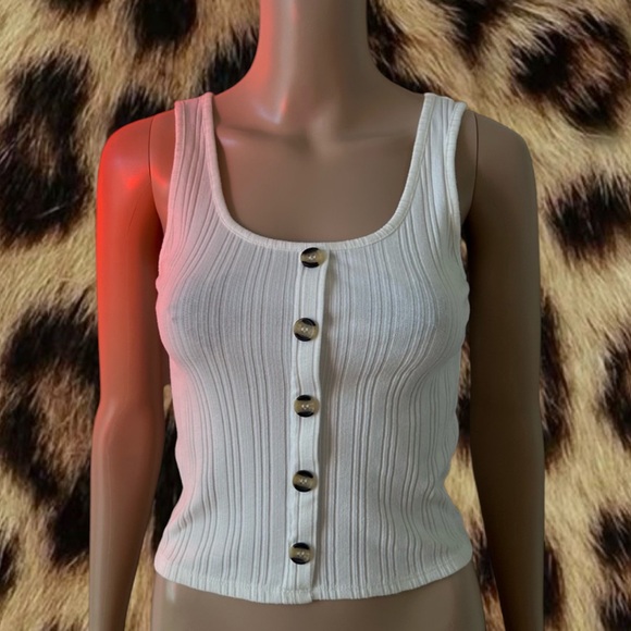 White Boho Tank - Picture 1 of 3